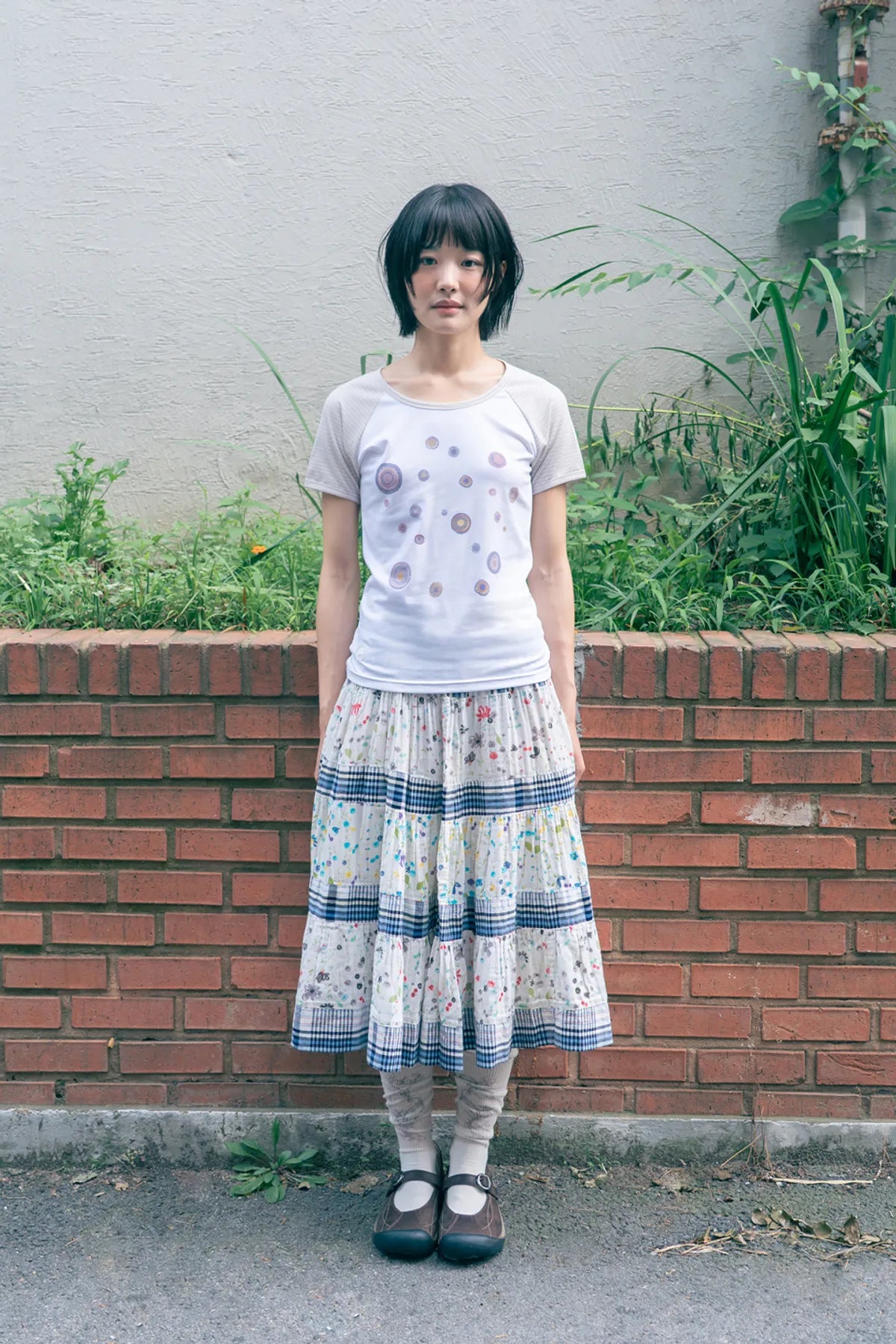 HUGYOURSKIN GOMPANG-EE RINGER TEE (BEIGE)