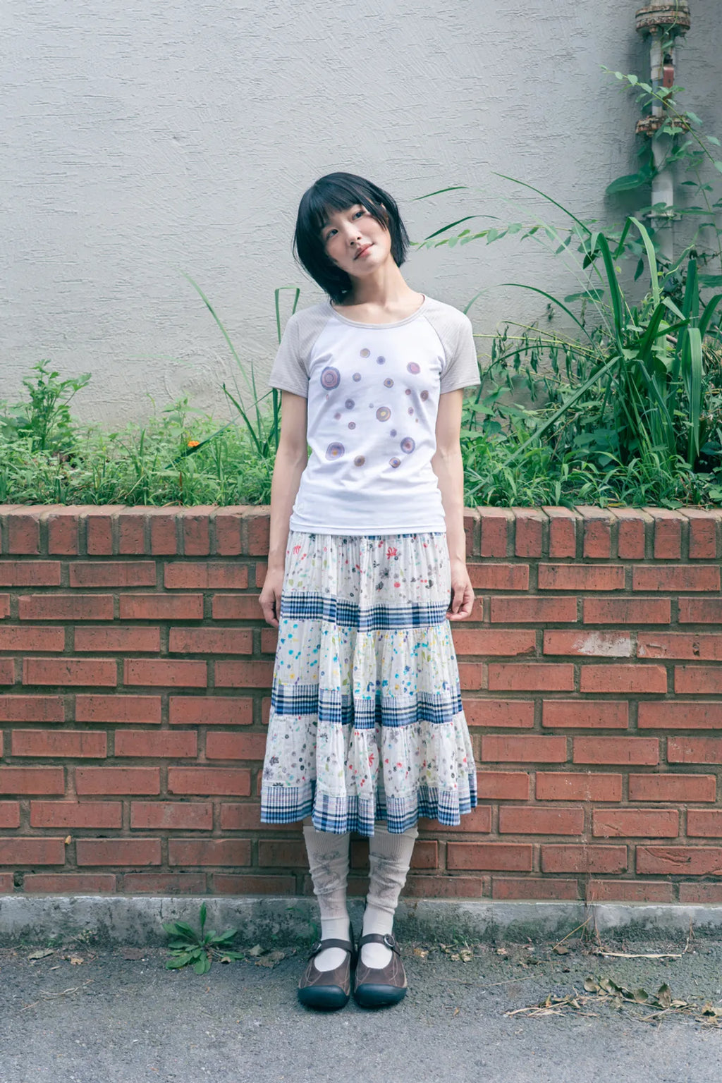 HUGYOURSKIN GOMPANG-EE RINGER TEE (BEIGE)