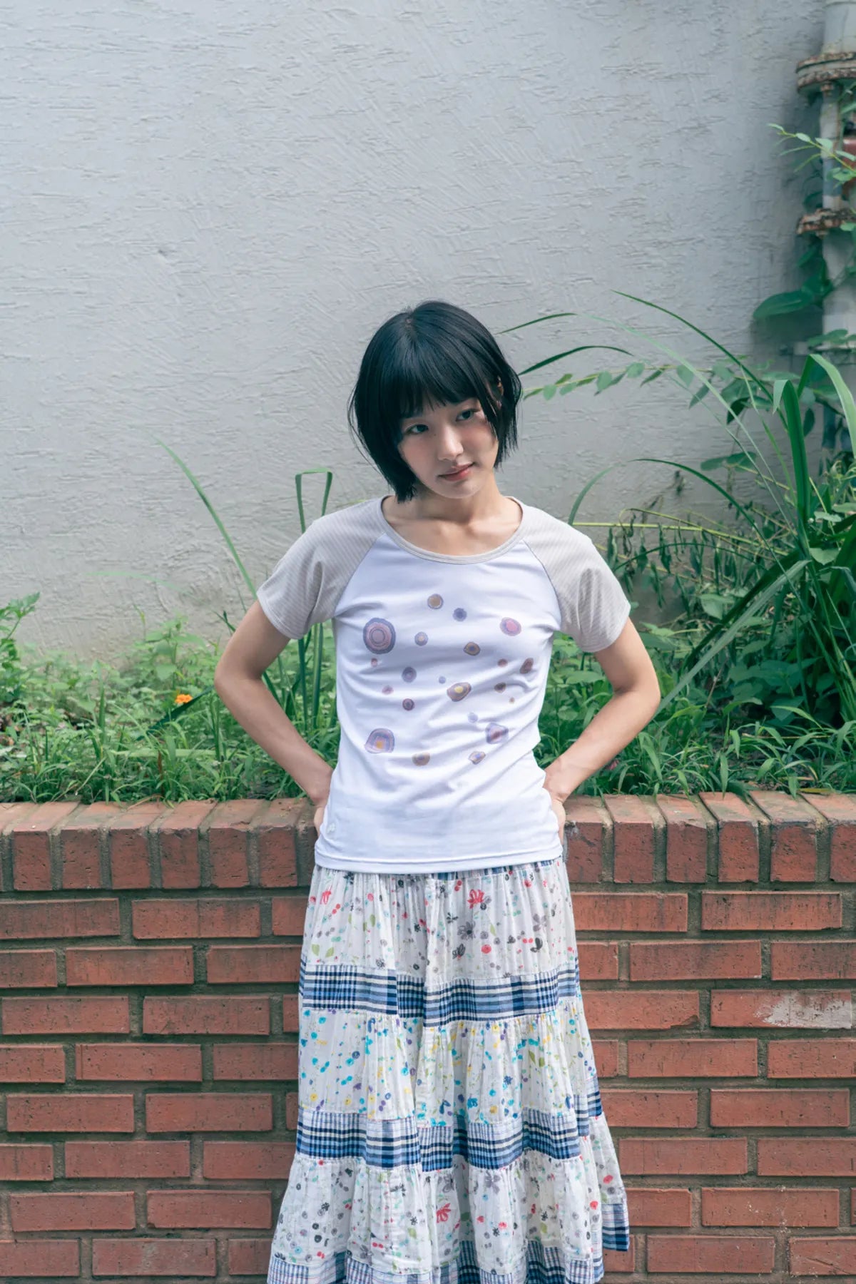 HUGYOURSKIN GOMPANG-EE RINGER TEE (BEIGE)