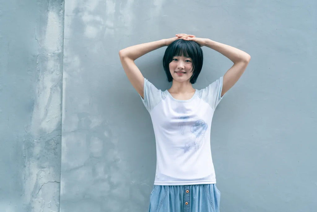HUGYOURSKIN JELLY FISH RINGER TEE (BLUE)