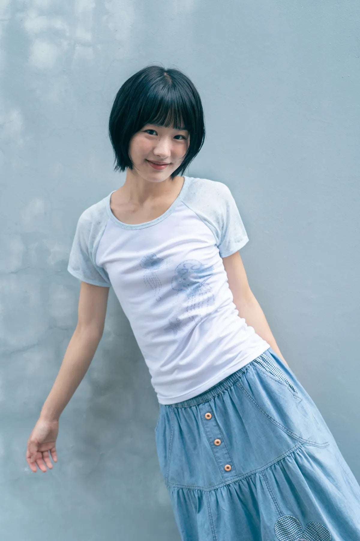HUGYOURSKIN JELLY FISH RINGER TEE (BLUE)