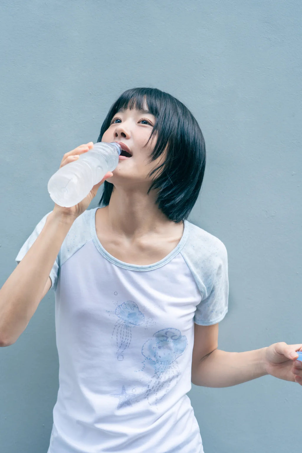 HUGYOURSKIN JELLY FISH RINGER TEE (BLUE)