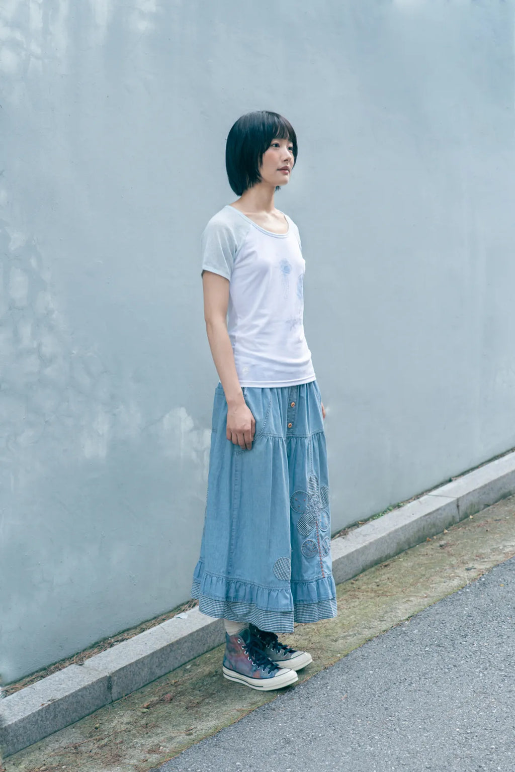 HUGYOURSKIN JELLY FISH RINGER TEE (BLUE)