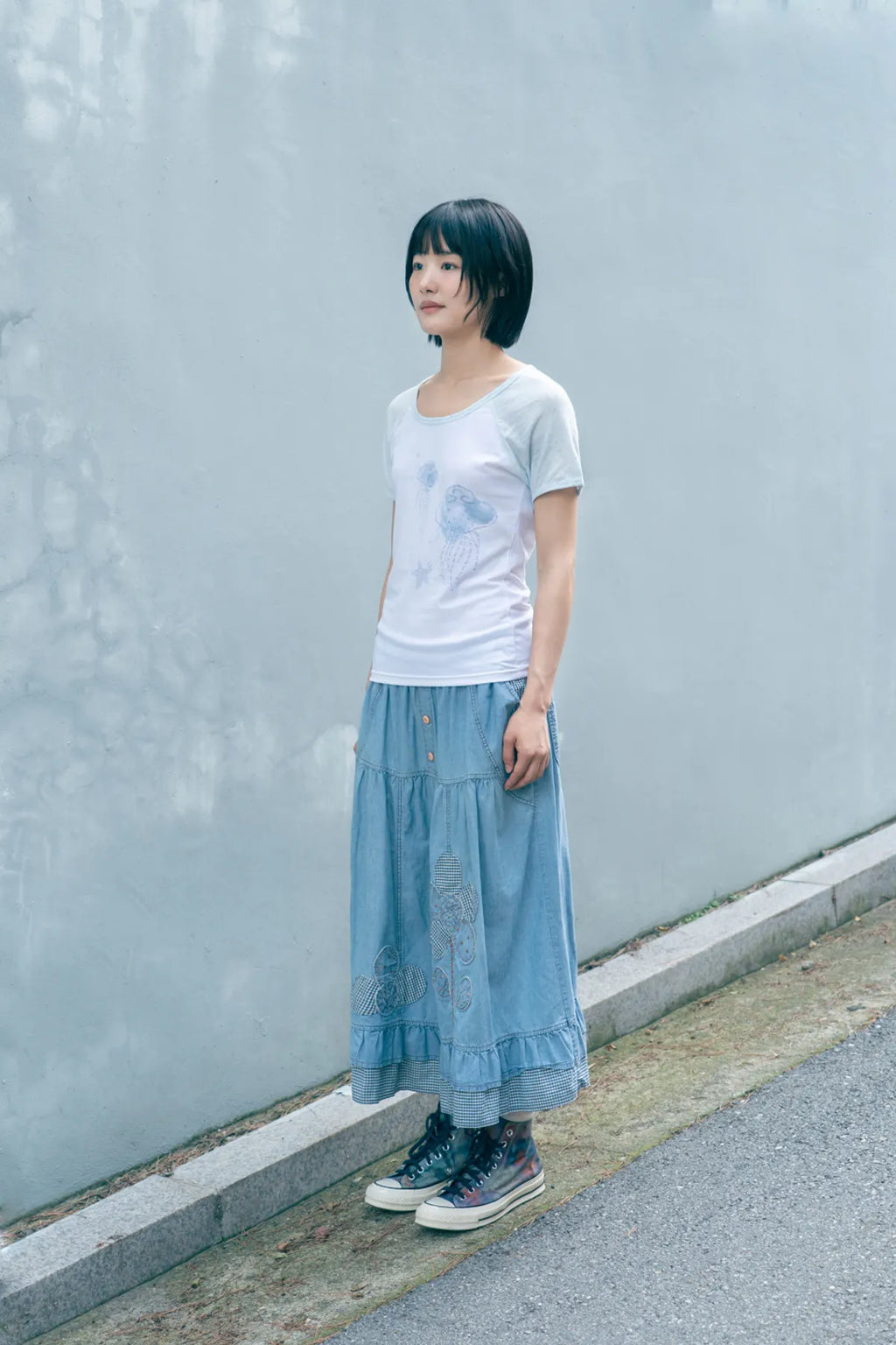 HUGYOURSKIN JELLY FISH RINGER TEE (BLUE)