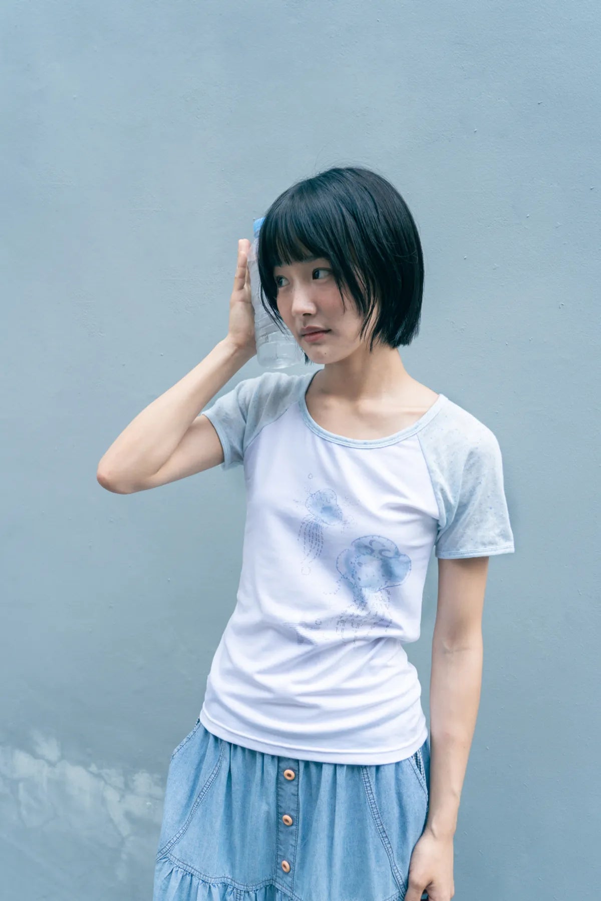 HUGYOURSKIN JELLY FISH RINGER TEE (BLUE)