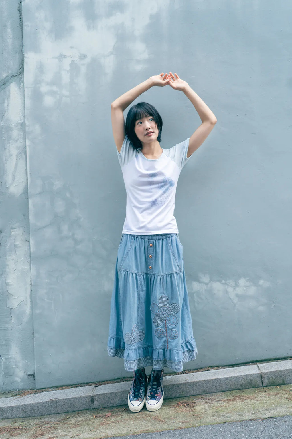 HUGYOURSKIN JELLY FISH RINGER TEE (BLUE)
