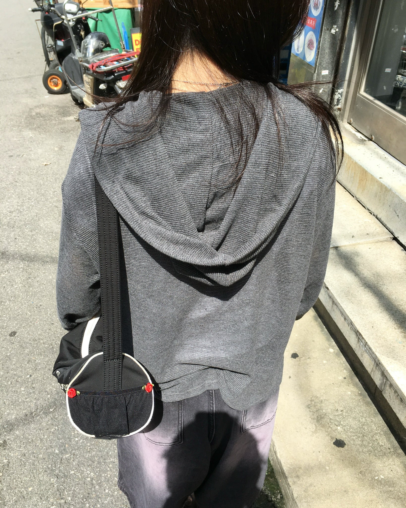mesh hooded jacket (charcoal)