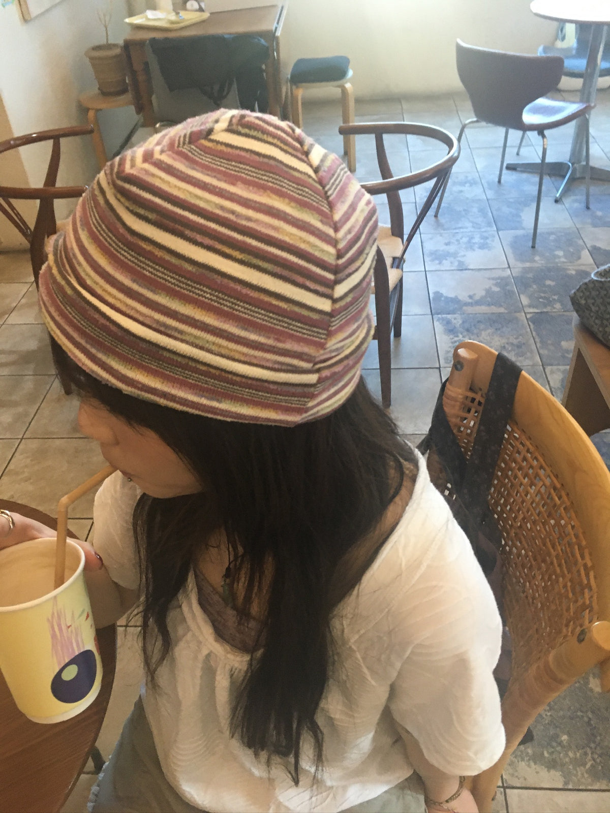 coco stripe beanie (pink)
