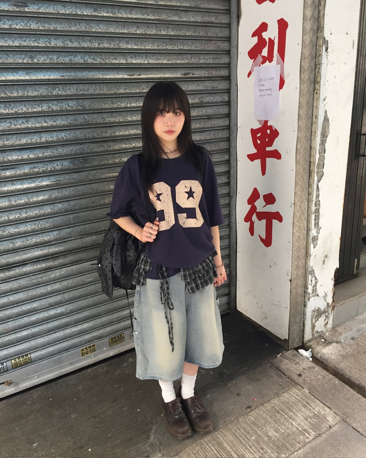 washed bermuda cargo jeans (blue)