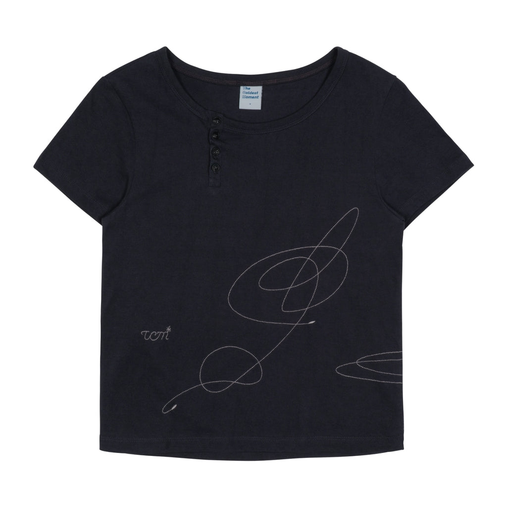 TCM STITCH SIDE HENLY NECK TEE (NAVY)
