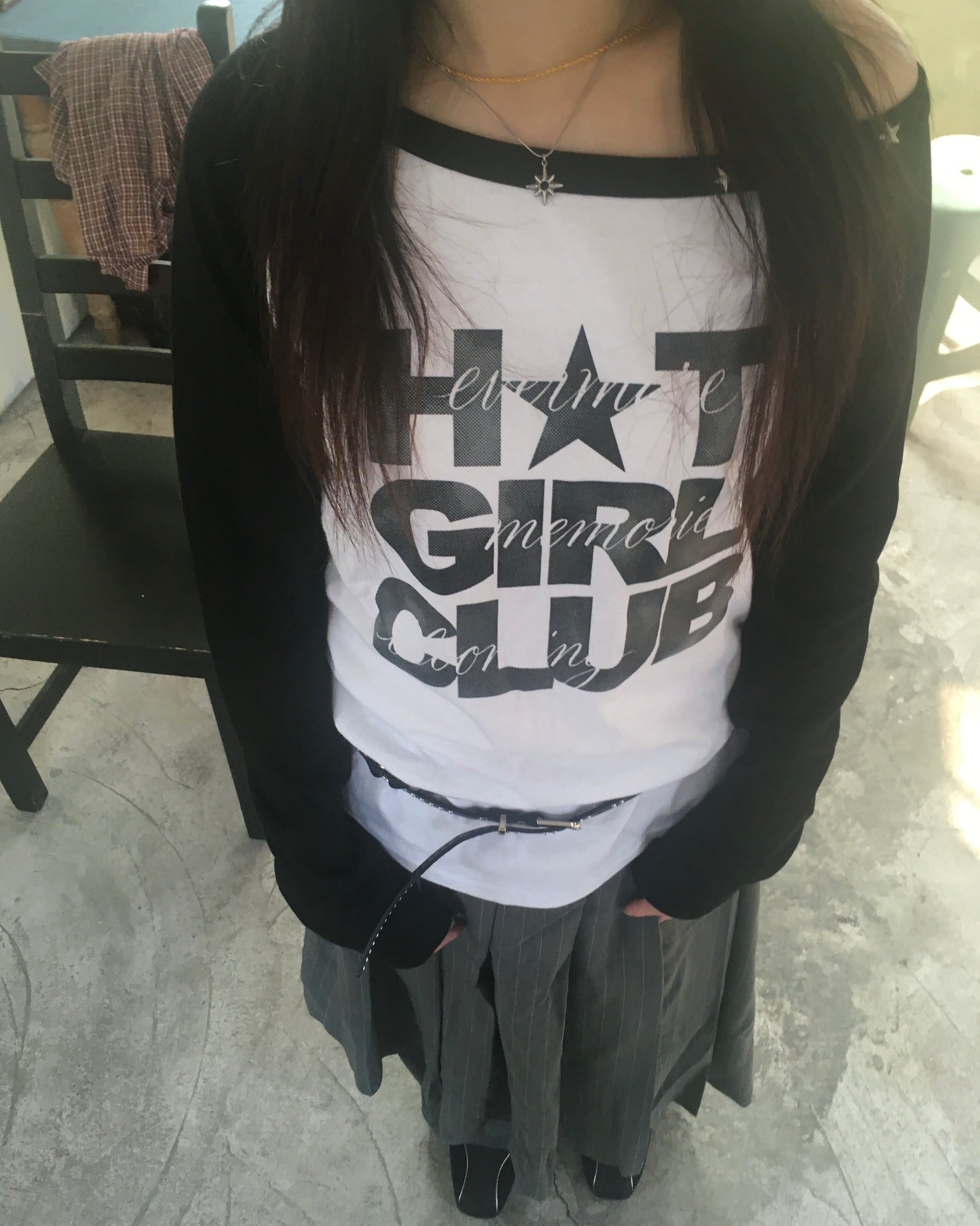 hot girl raglan tee (white)