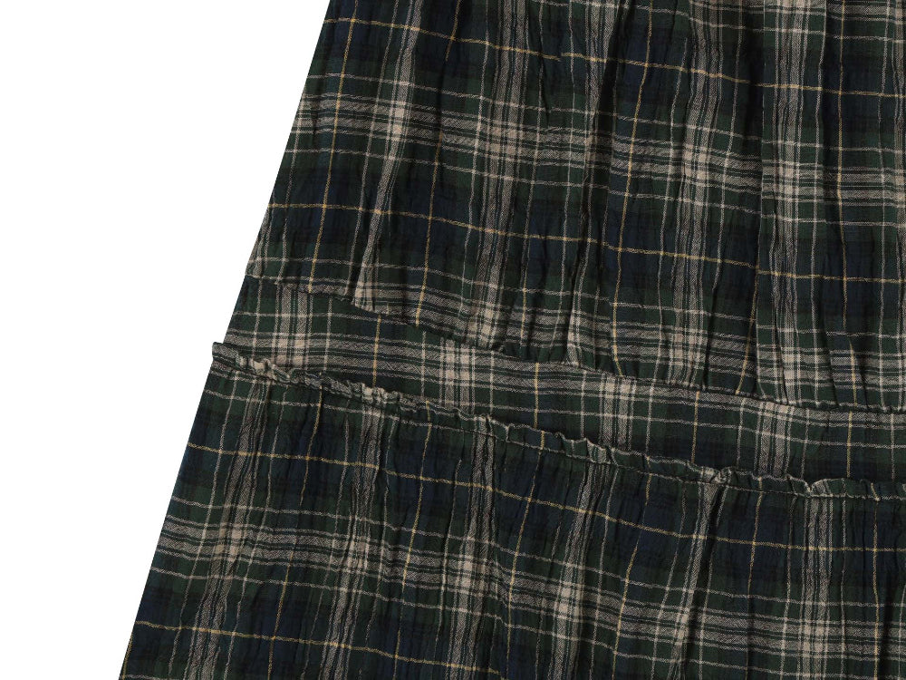 ✪【𝘱𝘳𝘦-𝘰𝘳𝘥𝘦𝘳】coyseio shirring midi skirt (check)