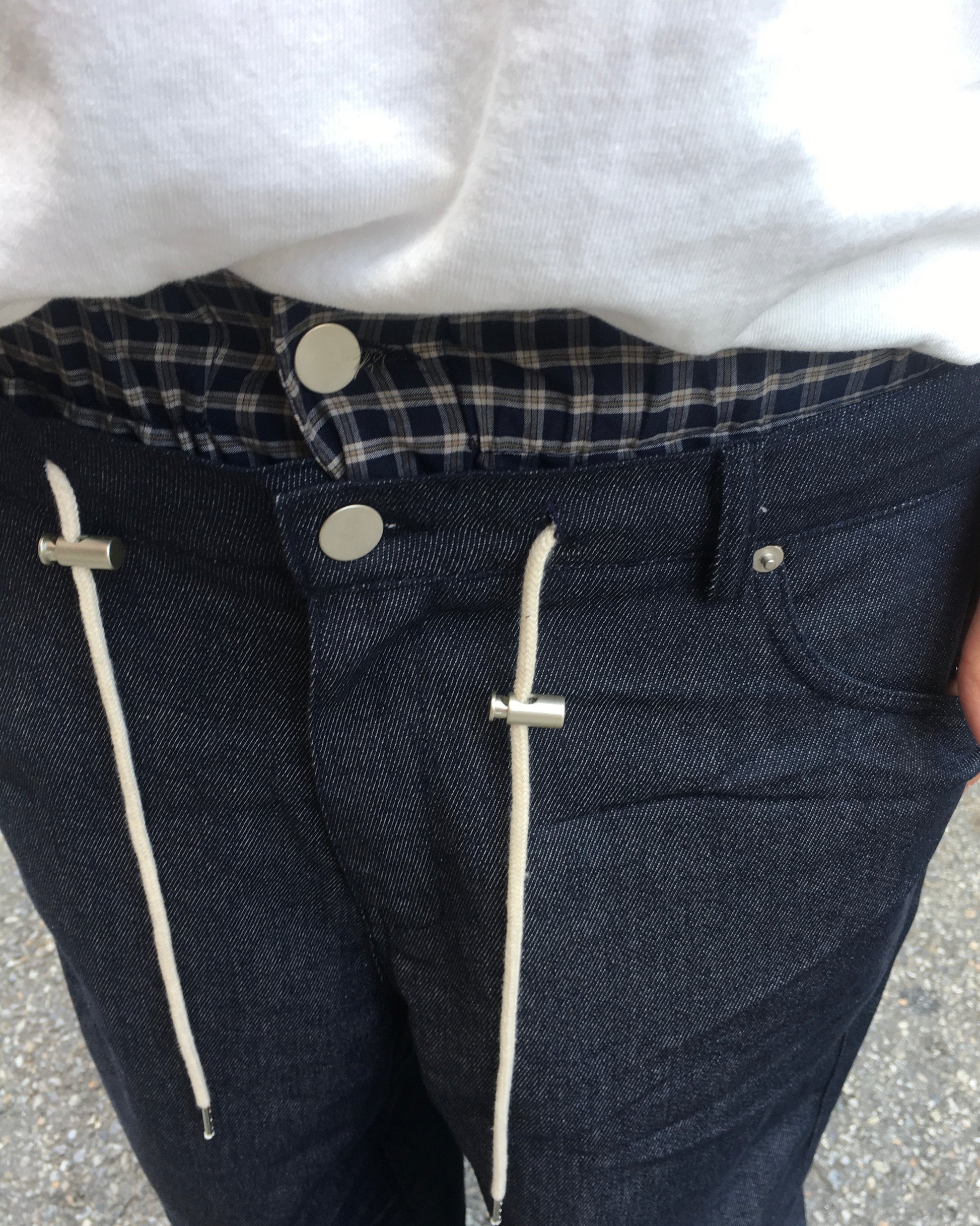 trunk layered raw jeans (blue)