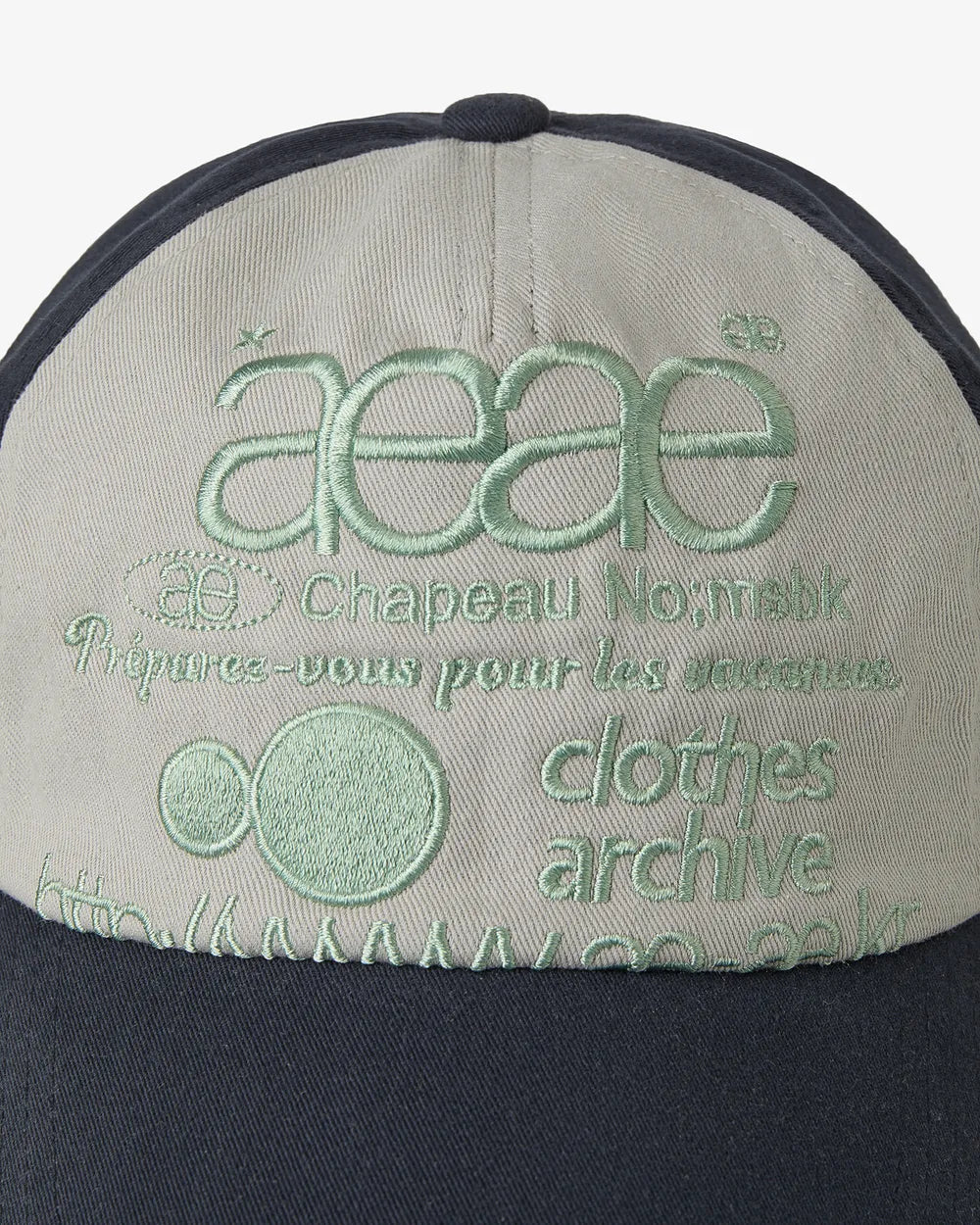 AEAE WEB LOGO 5 PANNEL BALL CAP (DARK NAVY/ASH)