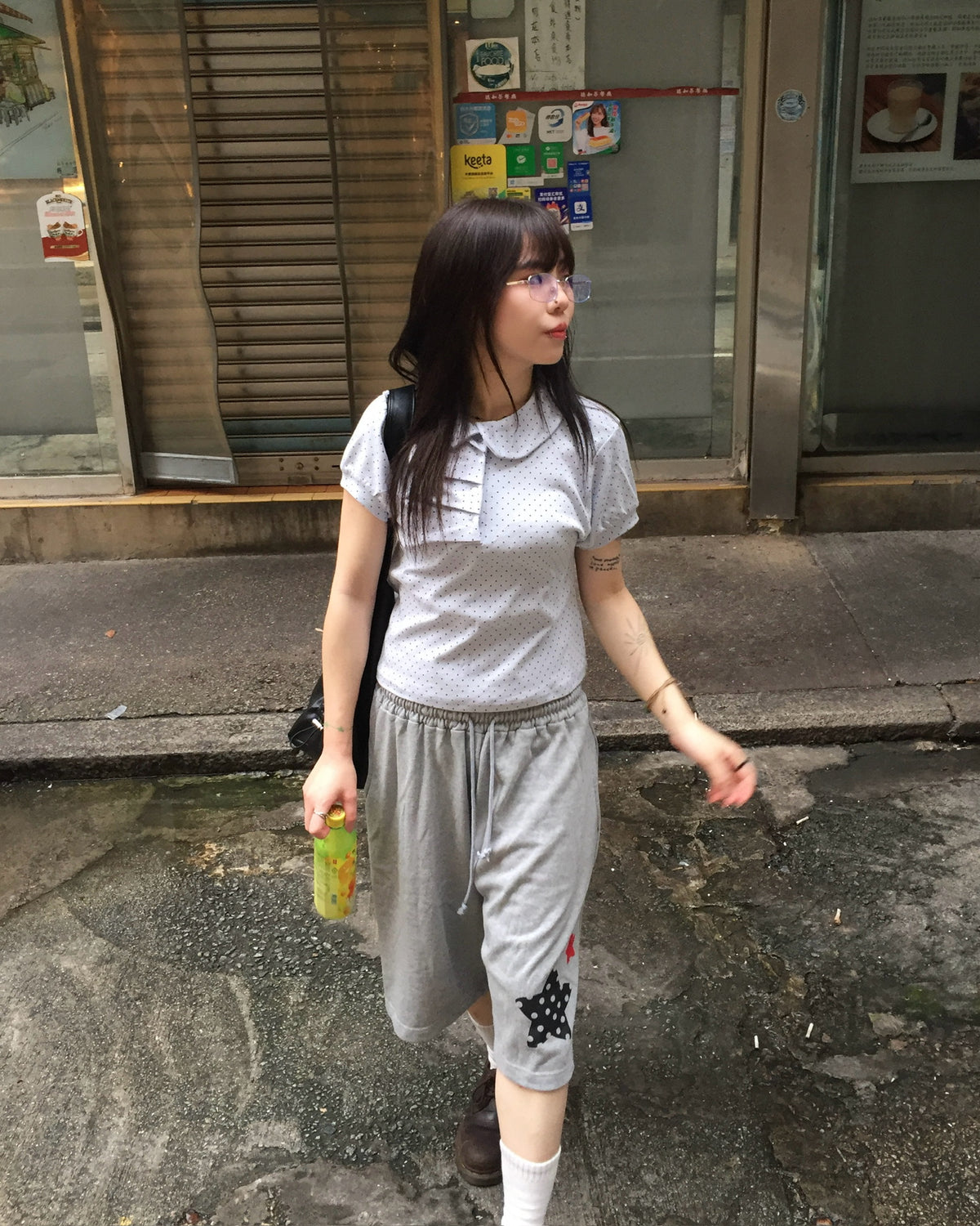 dot rounded puff tee (sky blue)