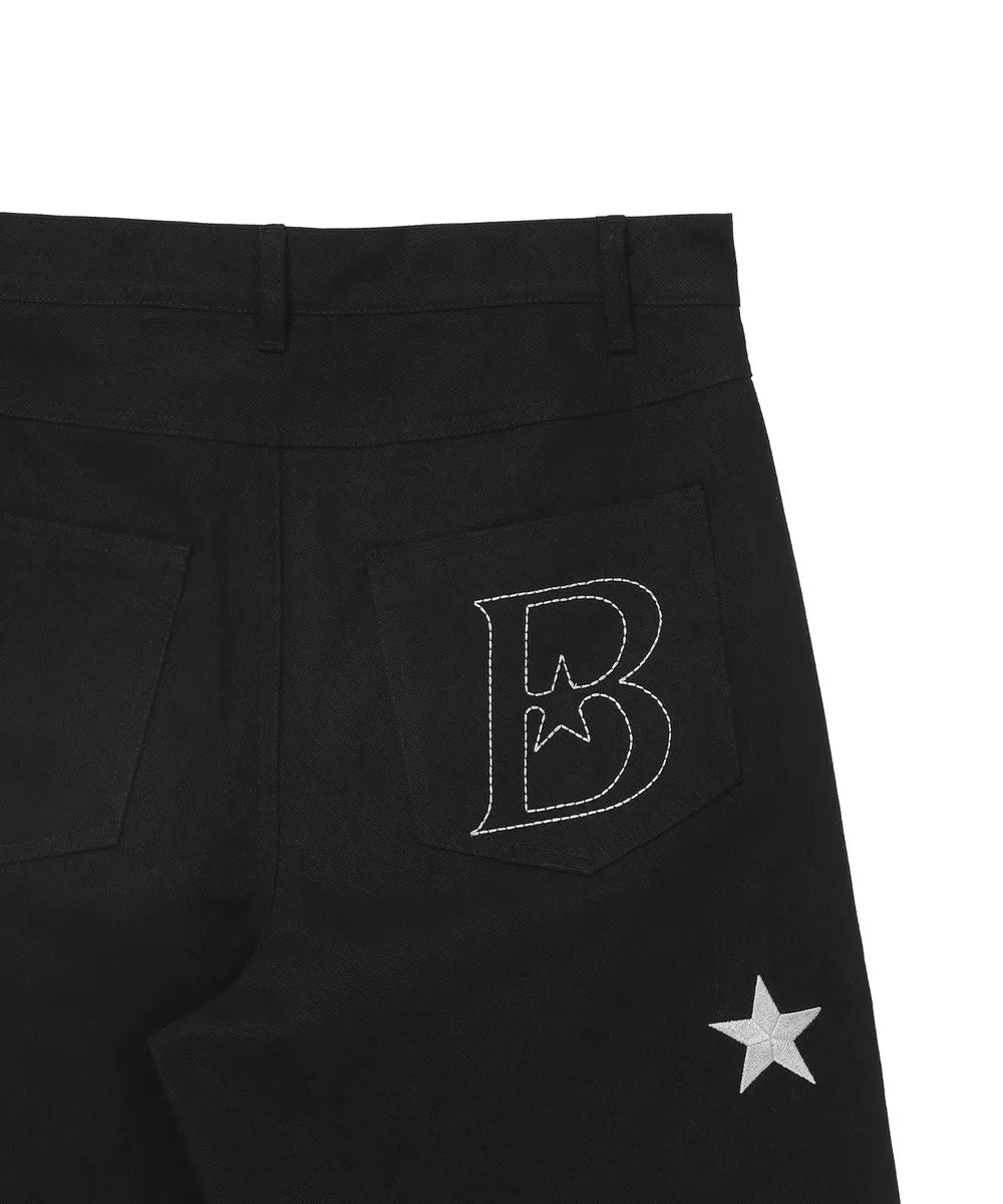 BAUF STAR SYMBOL BERMUDA PANTS (BLACK)