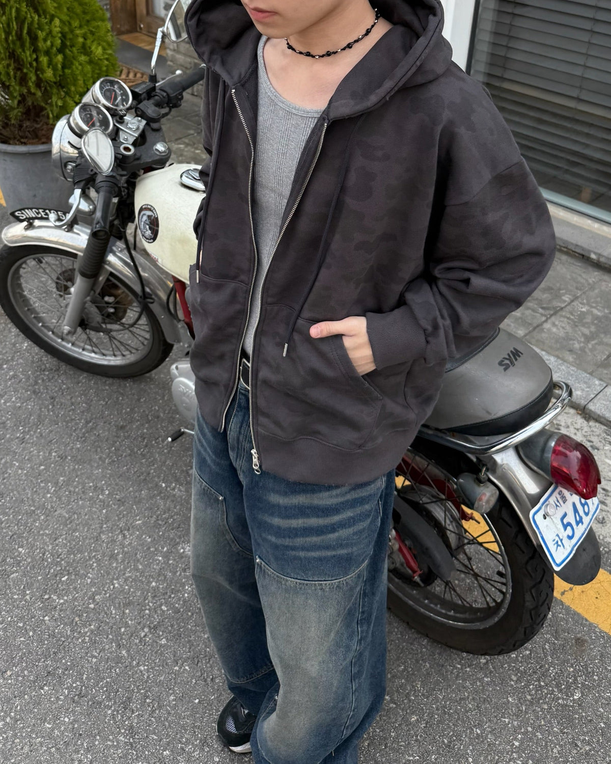 camo damaged jacket