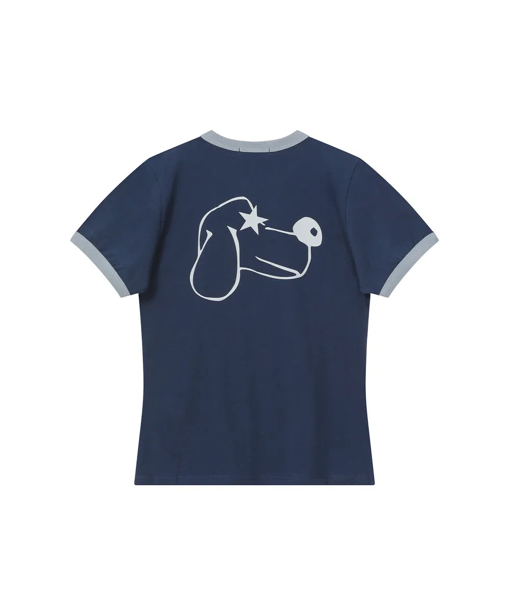 BAUF PEACE RINGER SLIM FIT T-SHIRT (NAVY)