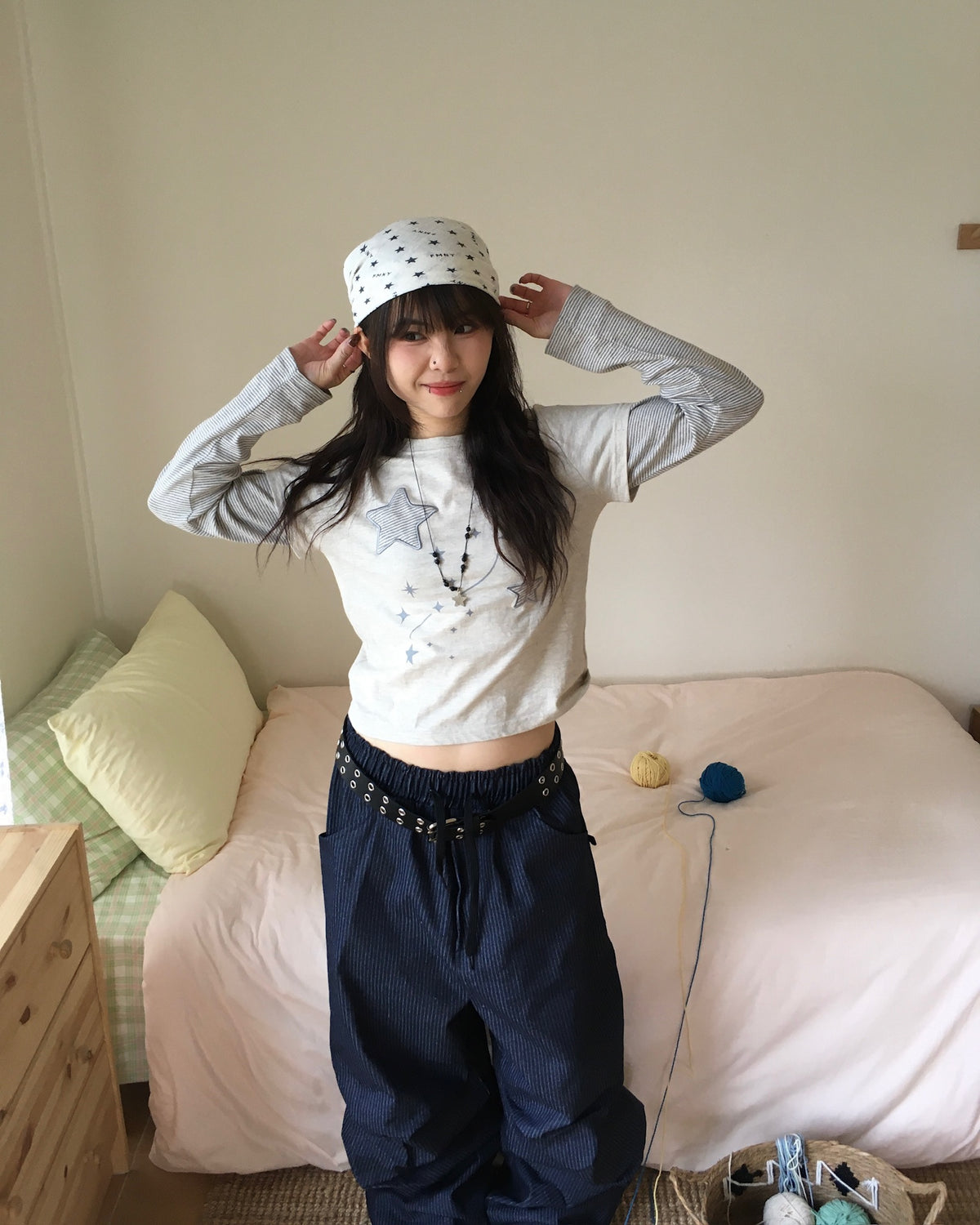 (★best) sun striped pants (blue)