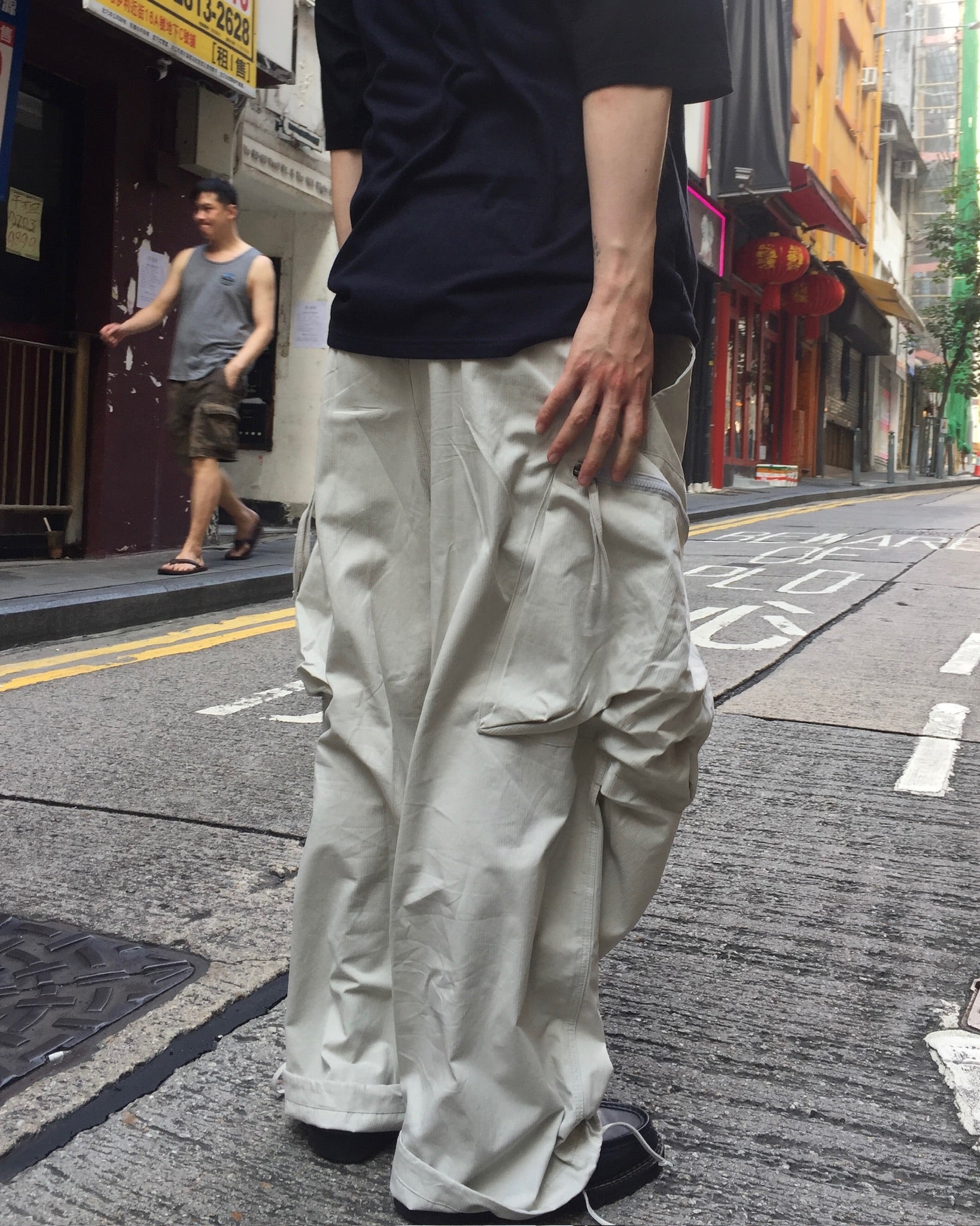 (in stock) zipper cargo balloon pants