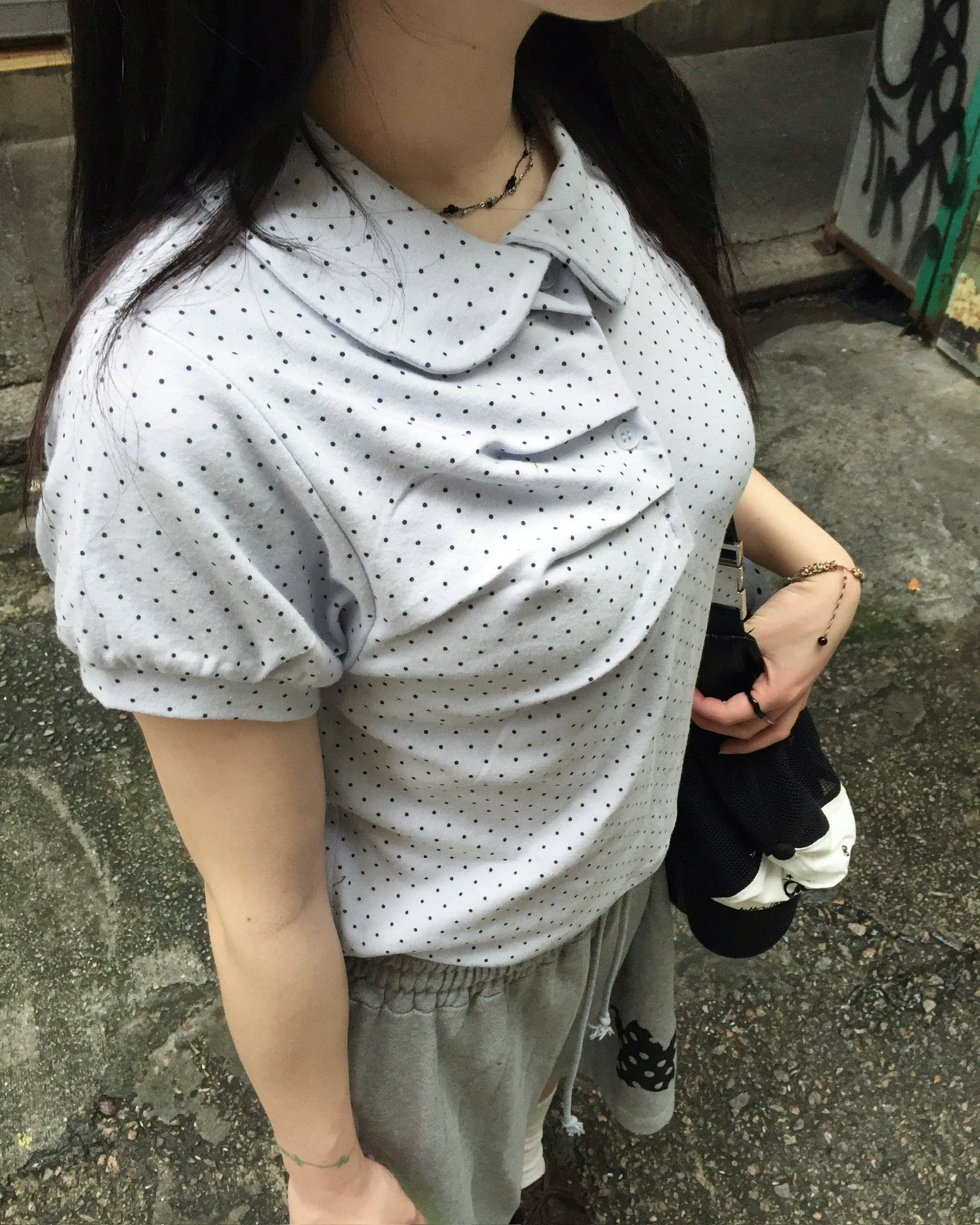 dot rounded puff tee (sky blue)