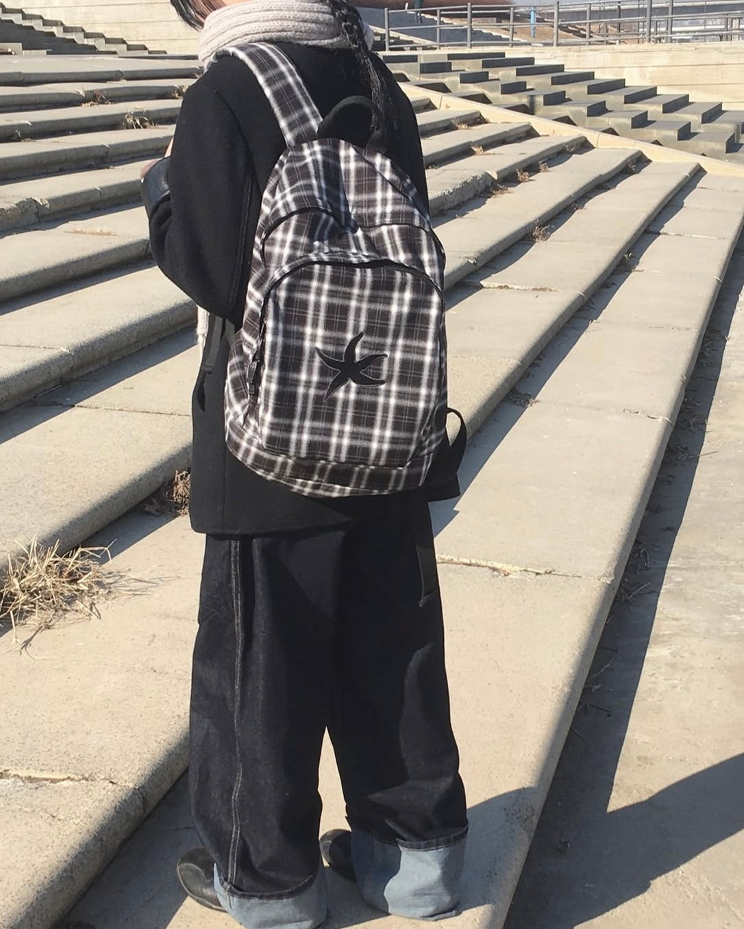 TCM STARFISH CHECK BACKPACK (BLACK)