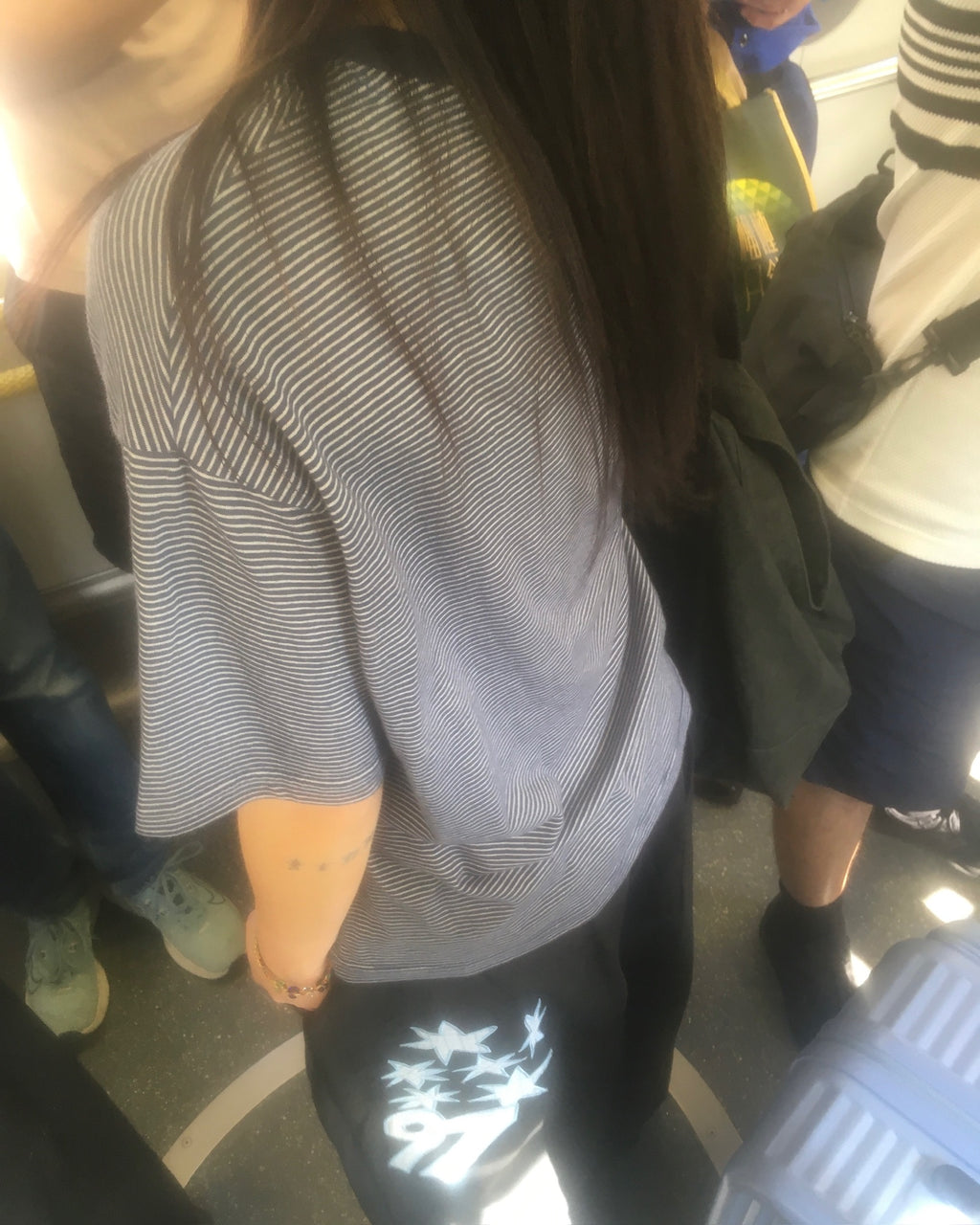 basic striped tee (navy)