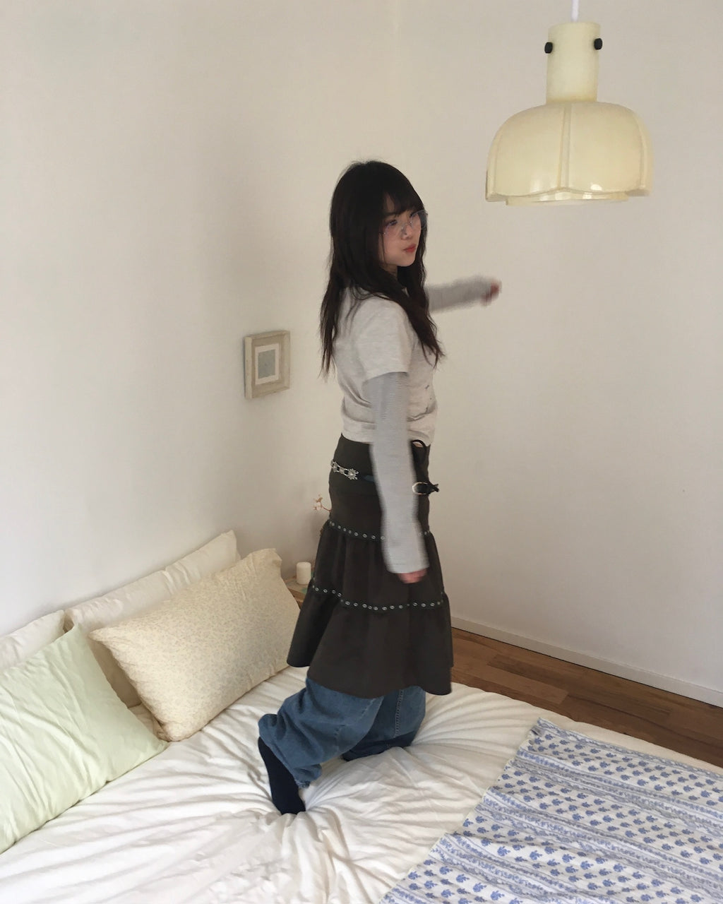hollow midi skirt