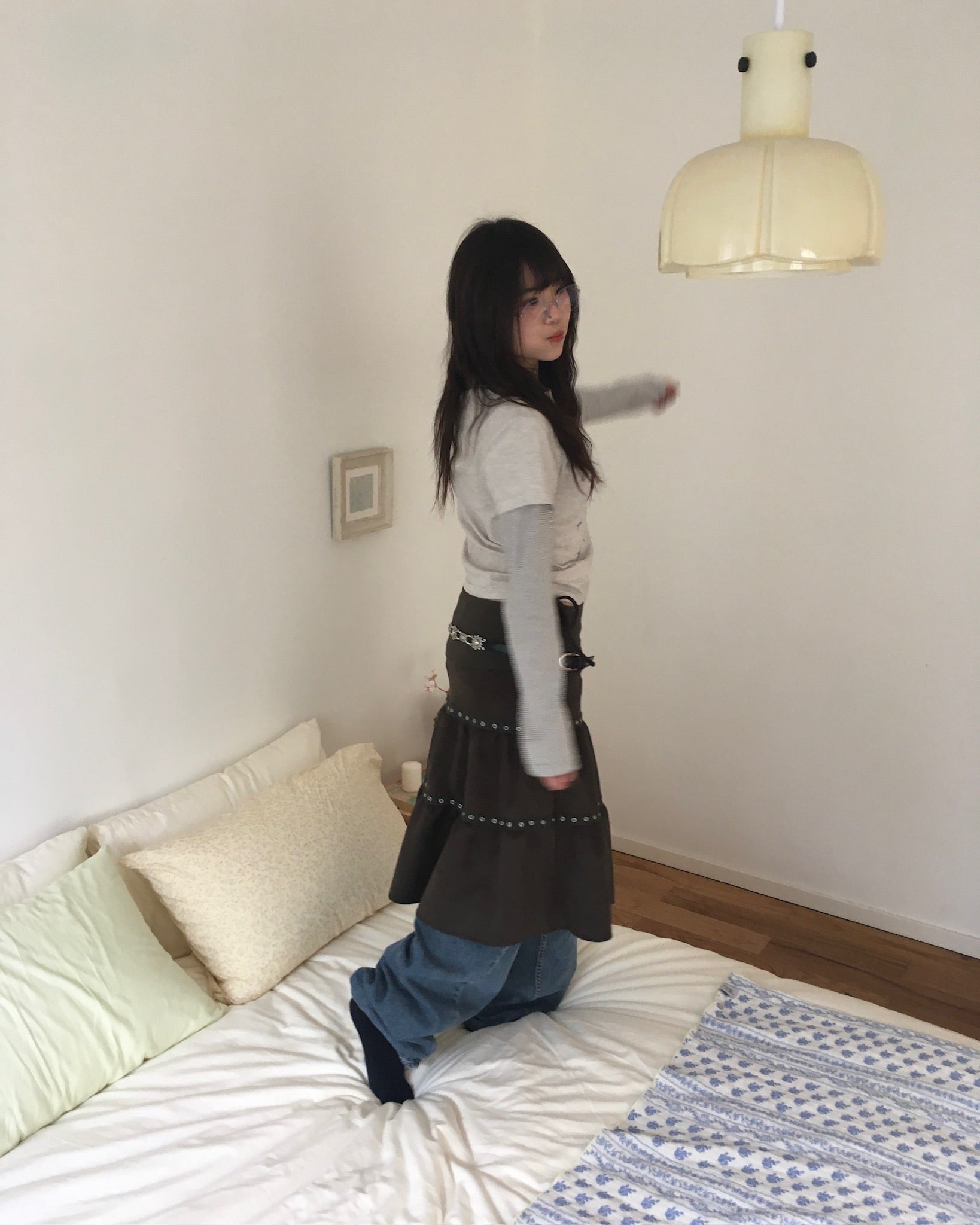 hollow midi skirt