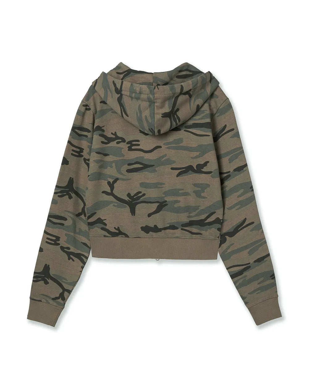 AEAE WEB LOGO CROP HOOD ZIP UP (CAMO BEIGE)