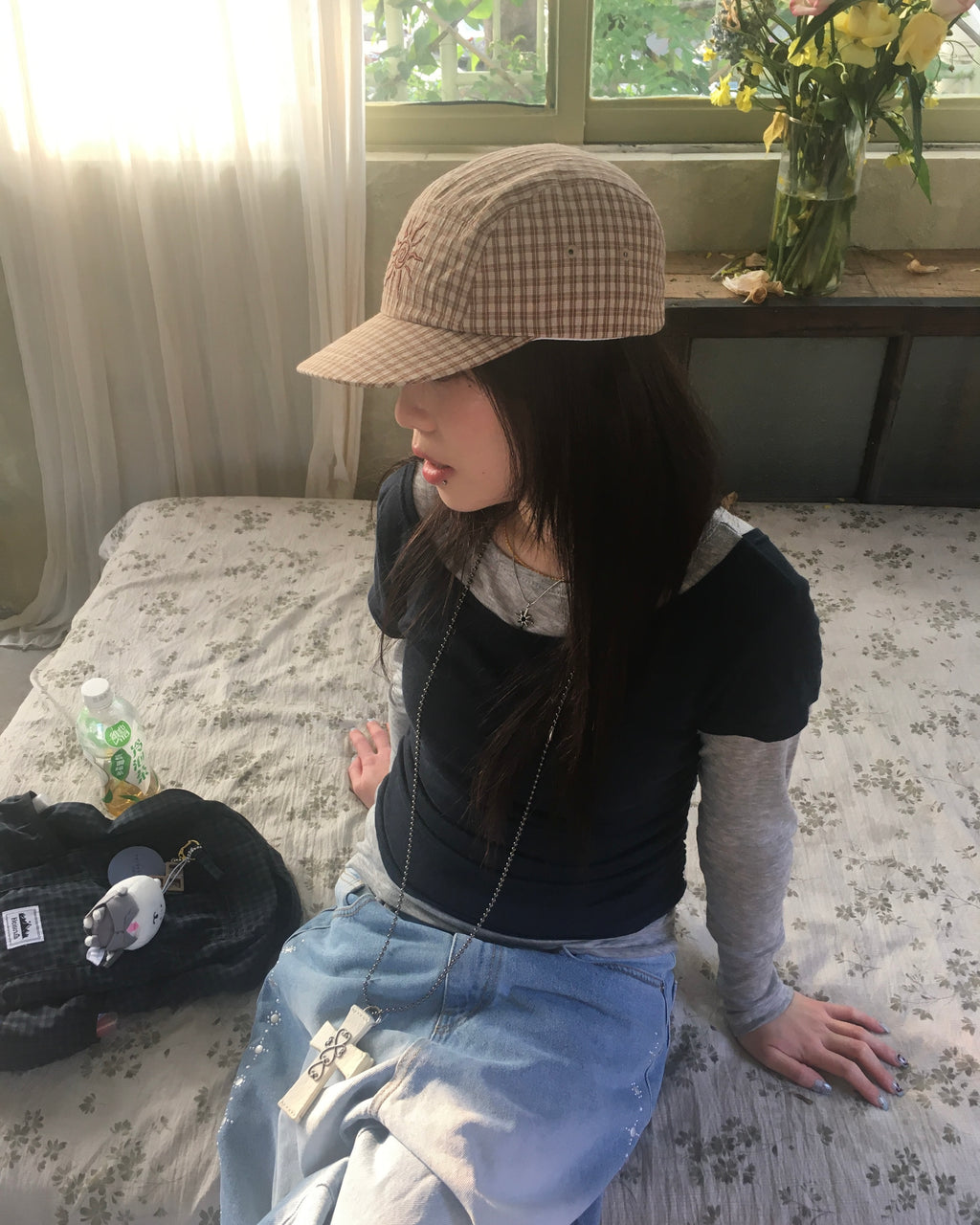 tencel color layered tee (grey)