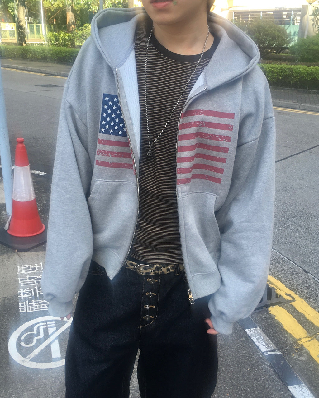 leopard eyelet belt (beige)