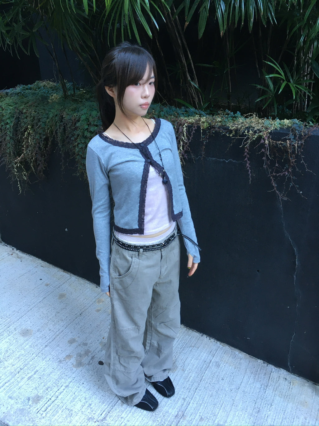 vintage washed cargo pants (beige)