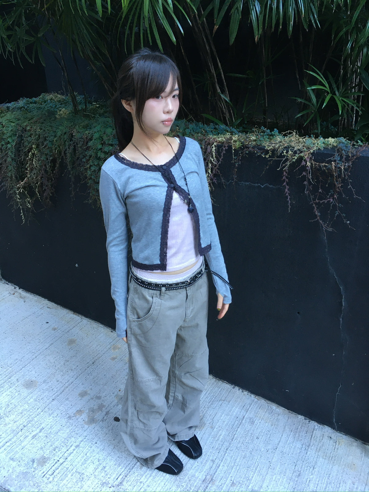 vintage washed cargo pants (beige)