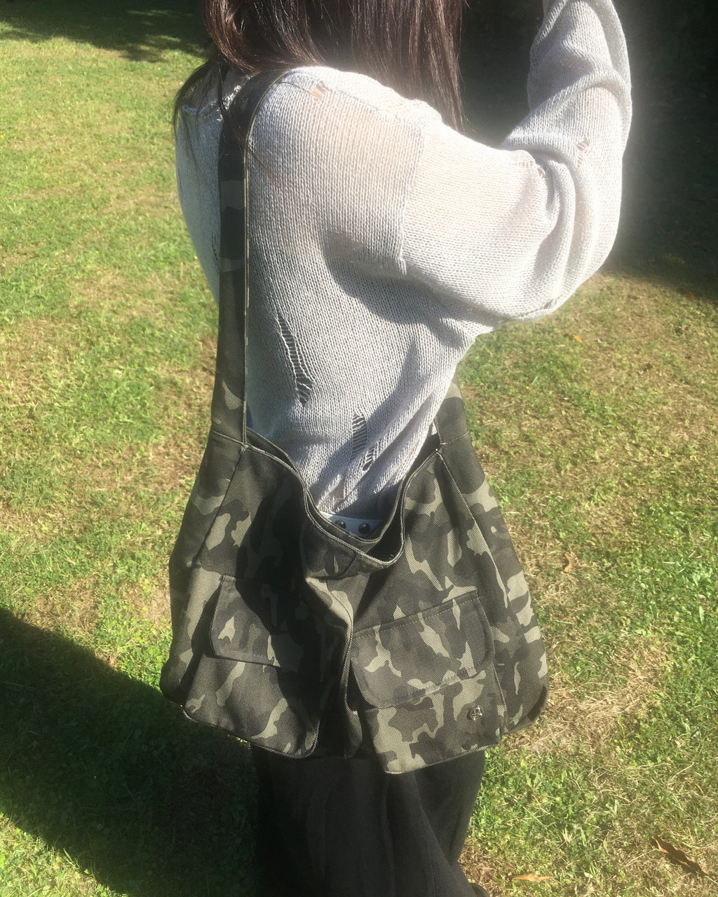 camo shoulder bag (khaki)