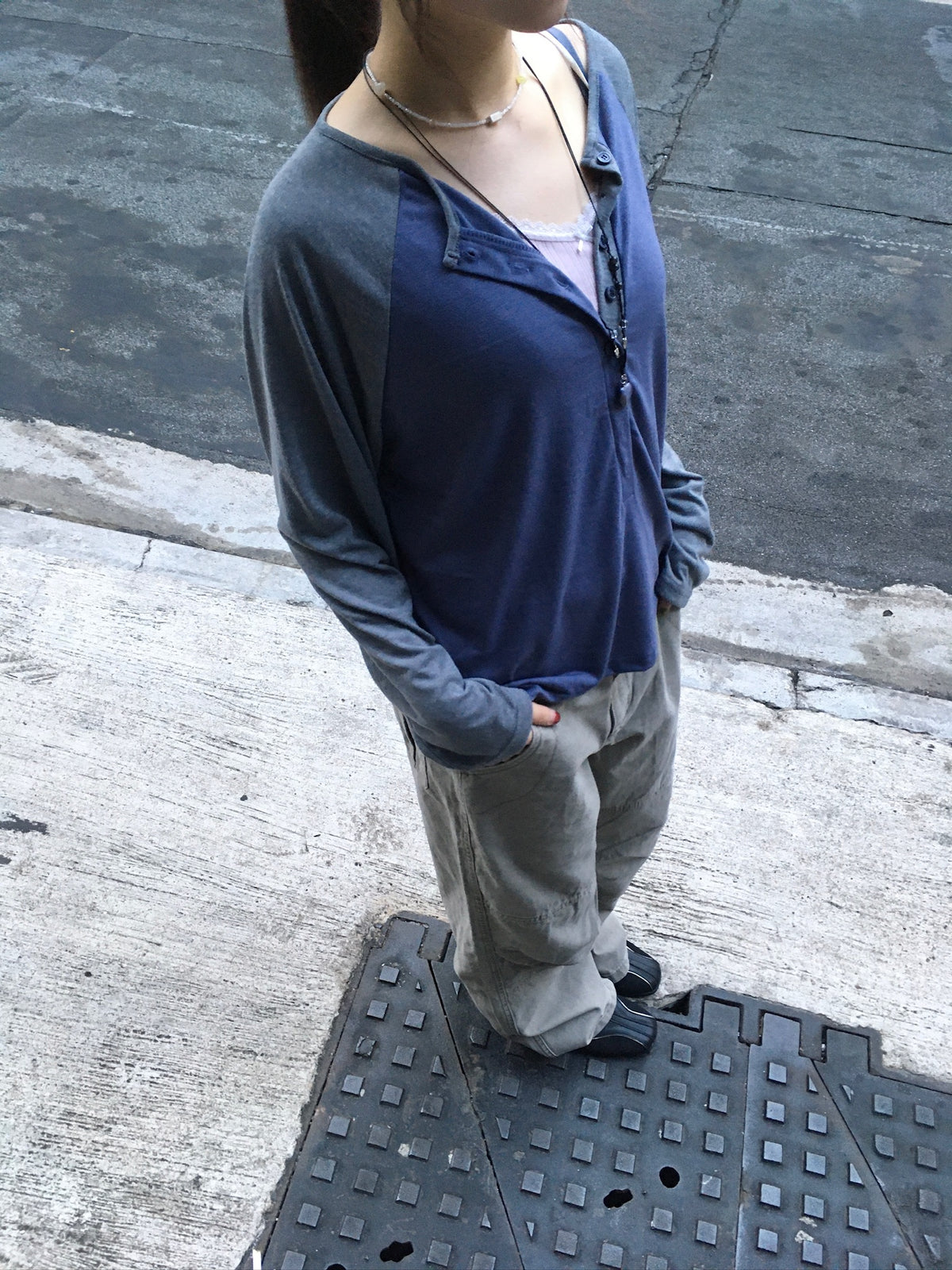 vintage washed cargo pants (beige)