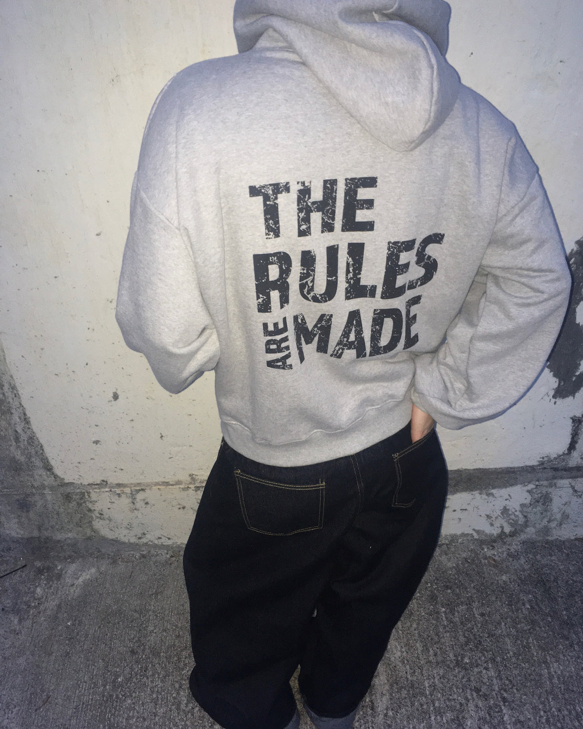 USA crop zip-up hoodie (grey)