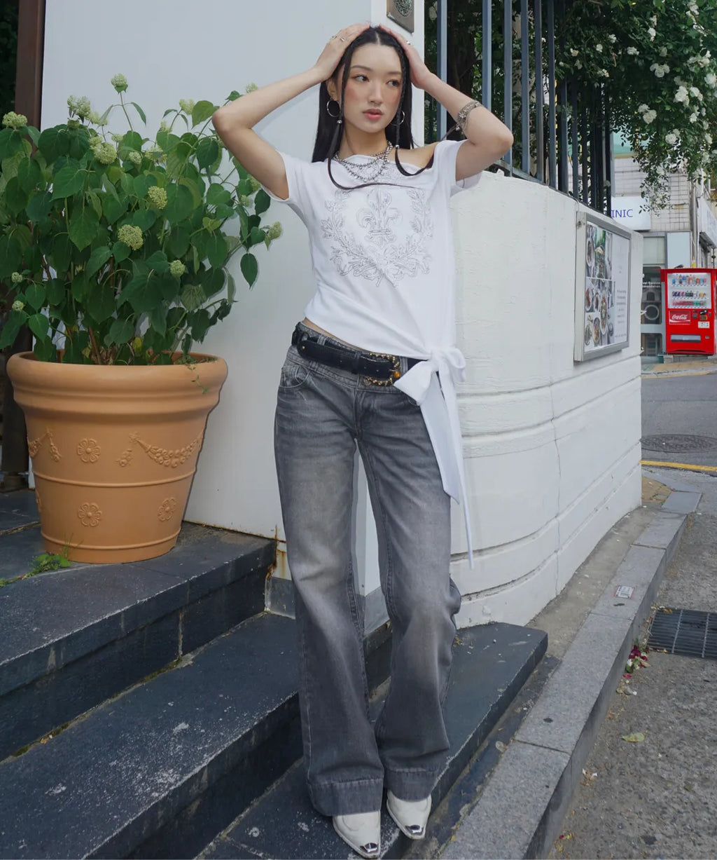 【𝘱𝘳𝘦-𝘰𝘳𝘥𝘦𝘳】SCULPTOR Chateau Shithole Tie Tee Pale Pink