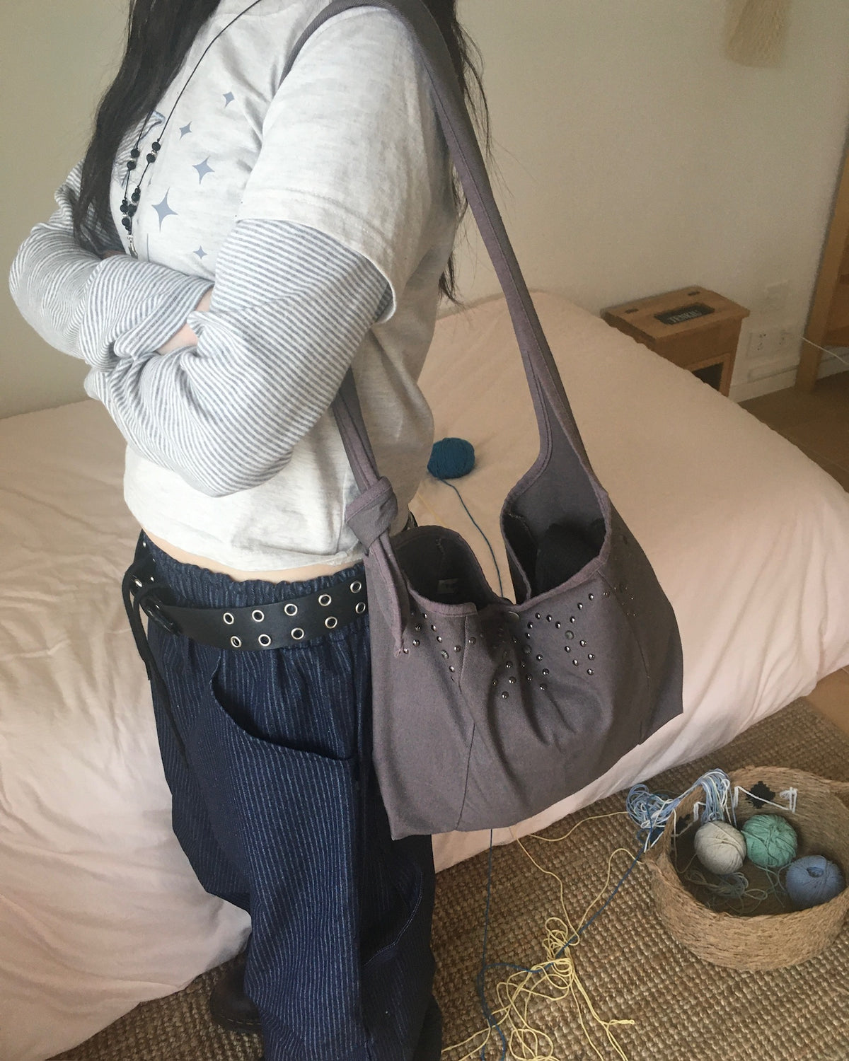 (★best) star stripe layered tee (oatmeal)