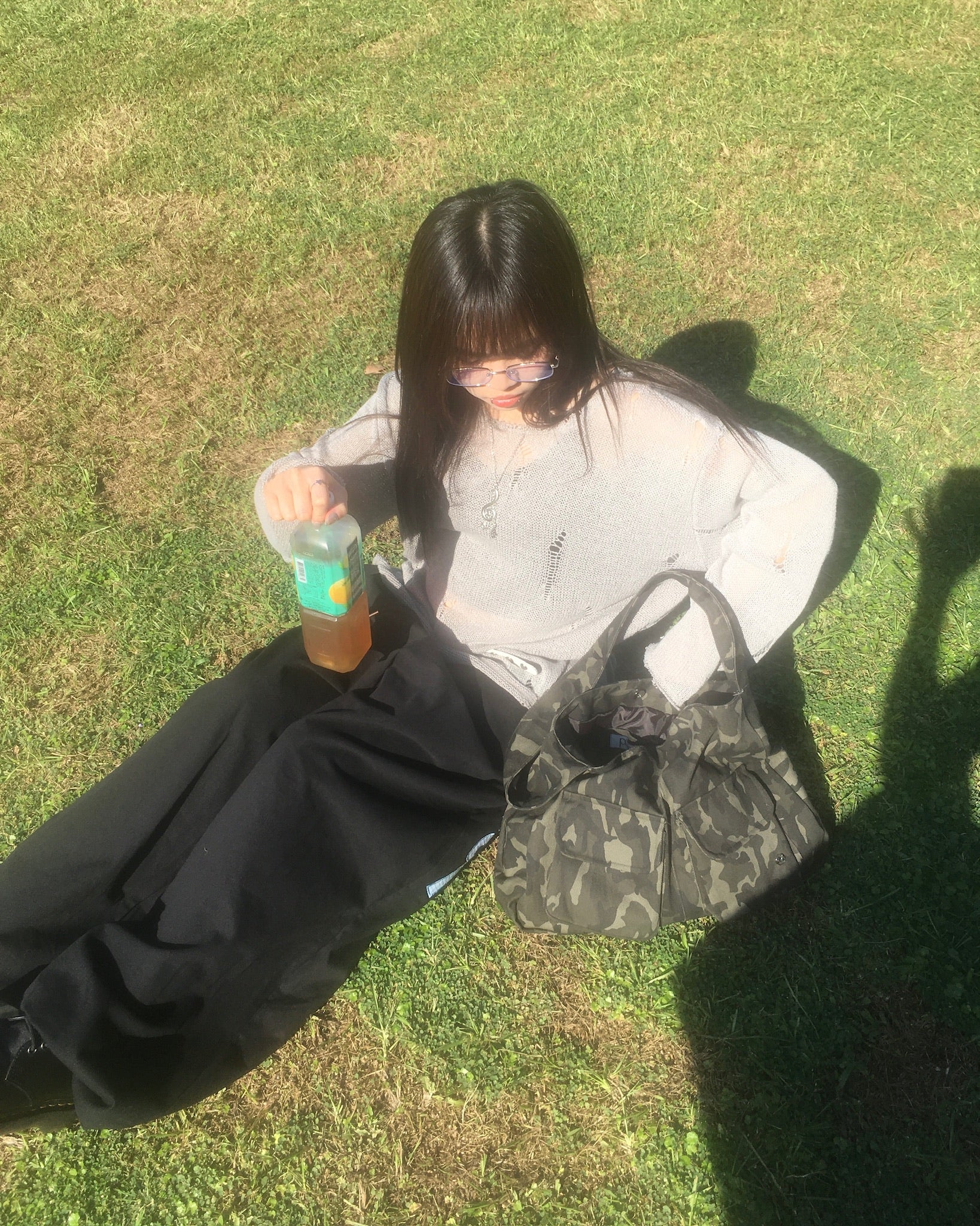 damaged mesh knit (oatmeal)