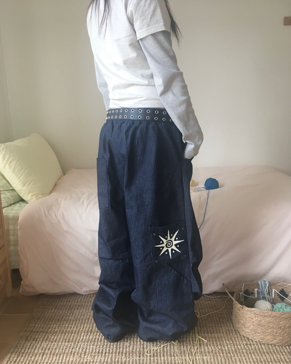 (★best) sun striped pants (blue)