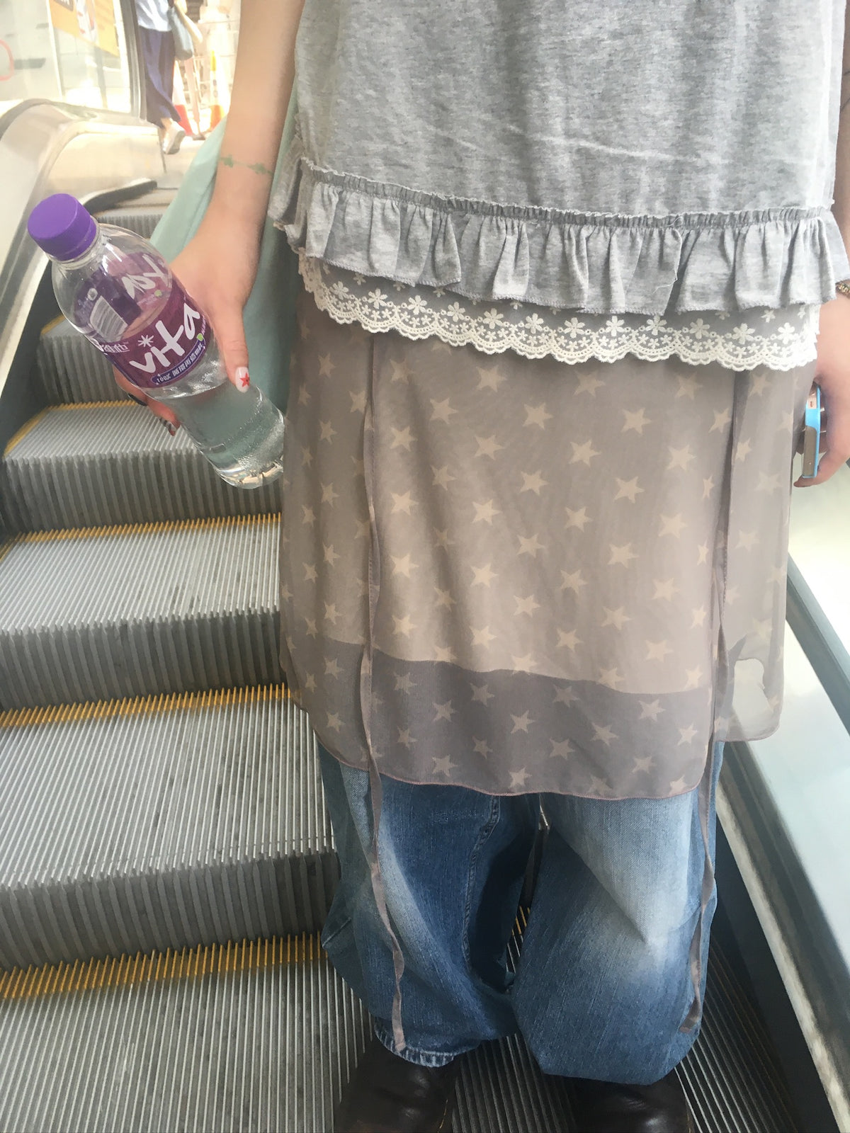 star mesh warp skirt (mauve)