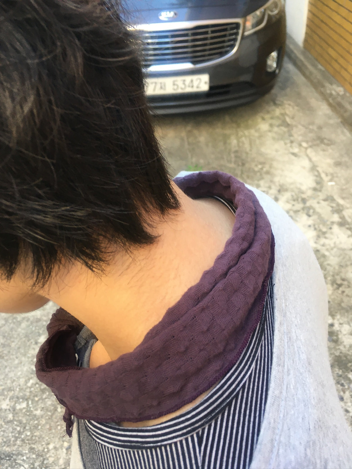 crinkle sheer scarf (purple)