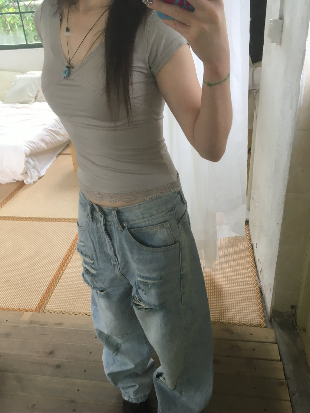 destroyed denim pants