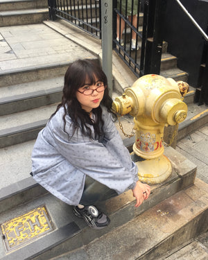 (in stock) star windbreaker jumper (grey)