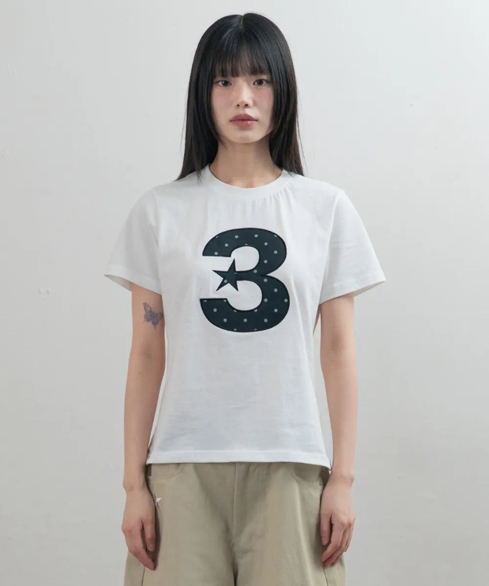 BAUF 3 LOGO DOT SLIM FIT T-SHIRT (white)