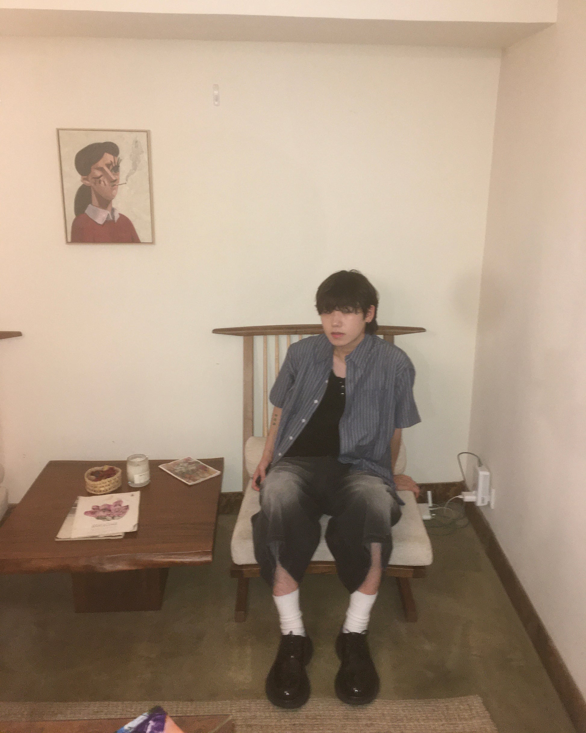 flax striped line shirt (men wear)