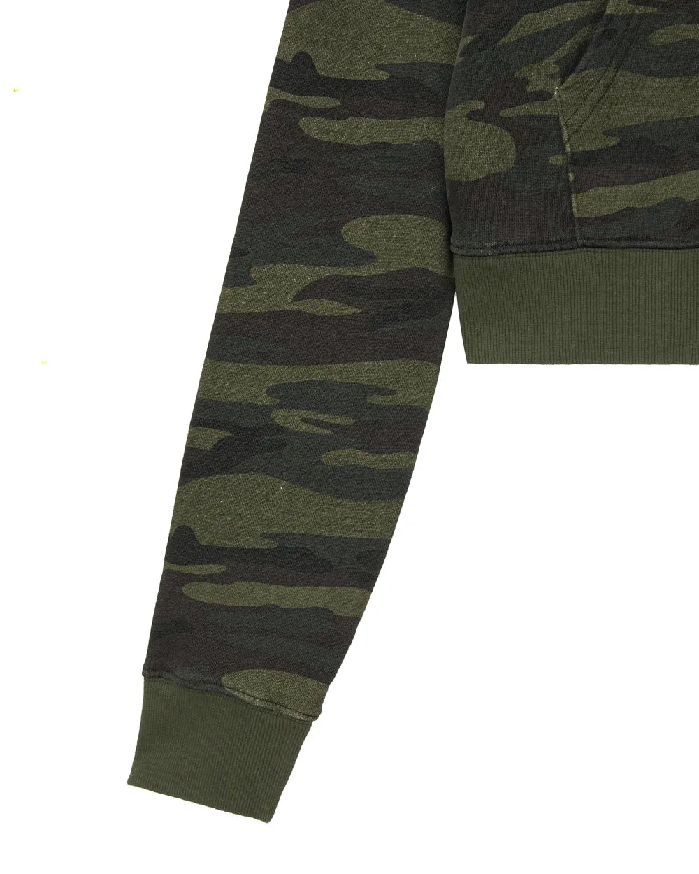 AEAE WEB LOGO CROP HOOD ZIP UP (CAMO GREEN)