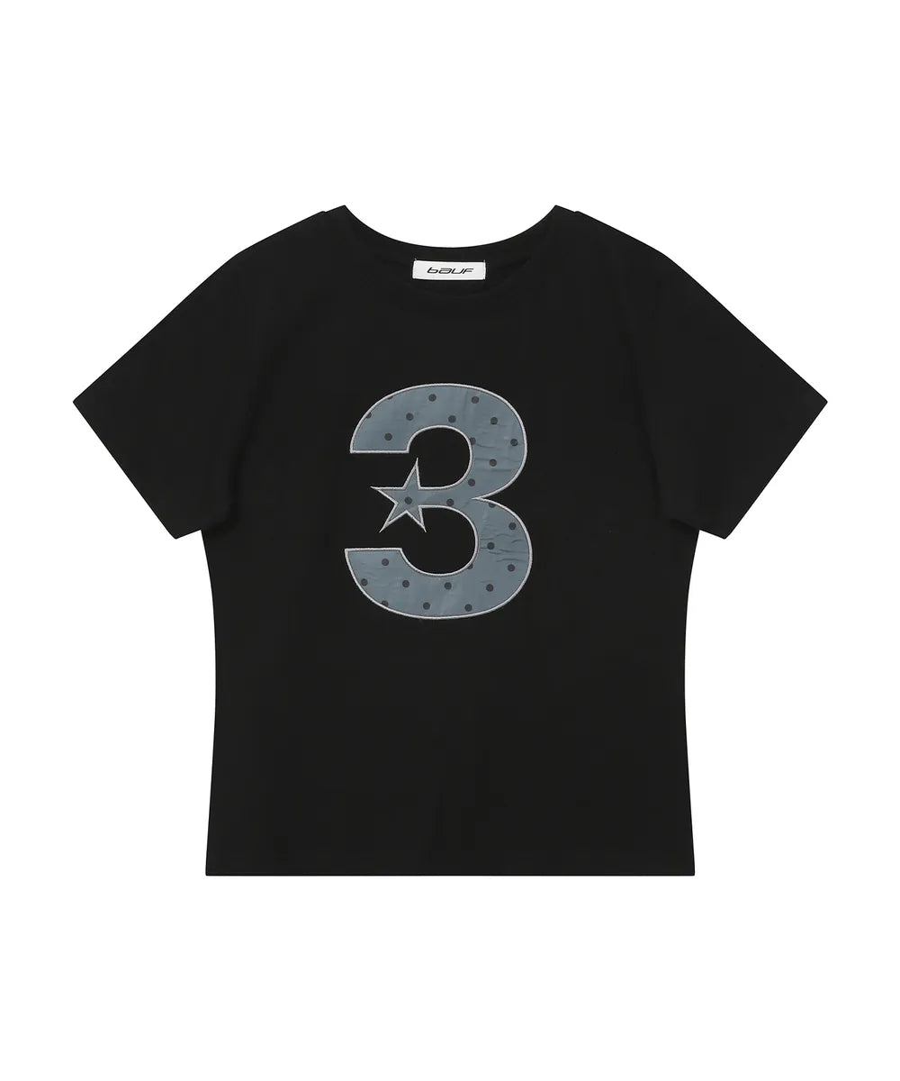 BAUF 3 LOGO DOT SLIM FIT T-SHIRT (BLACK)