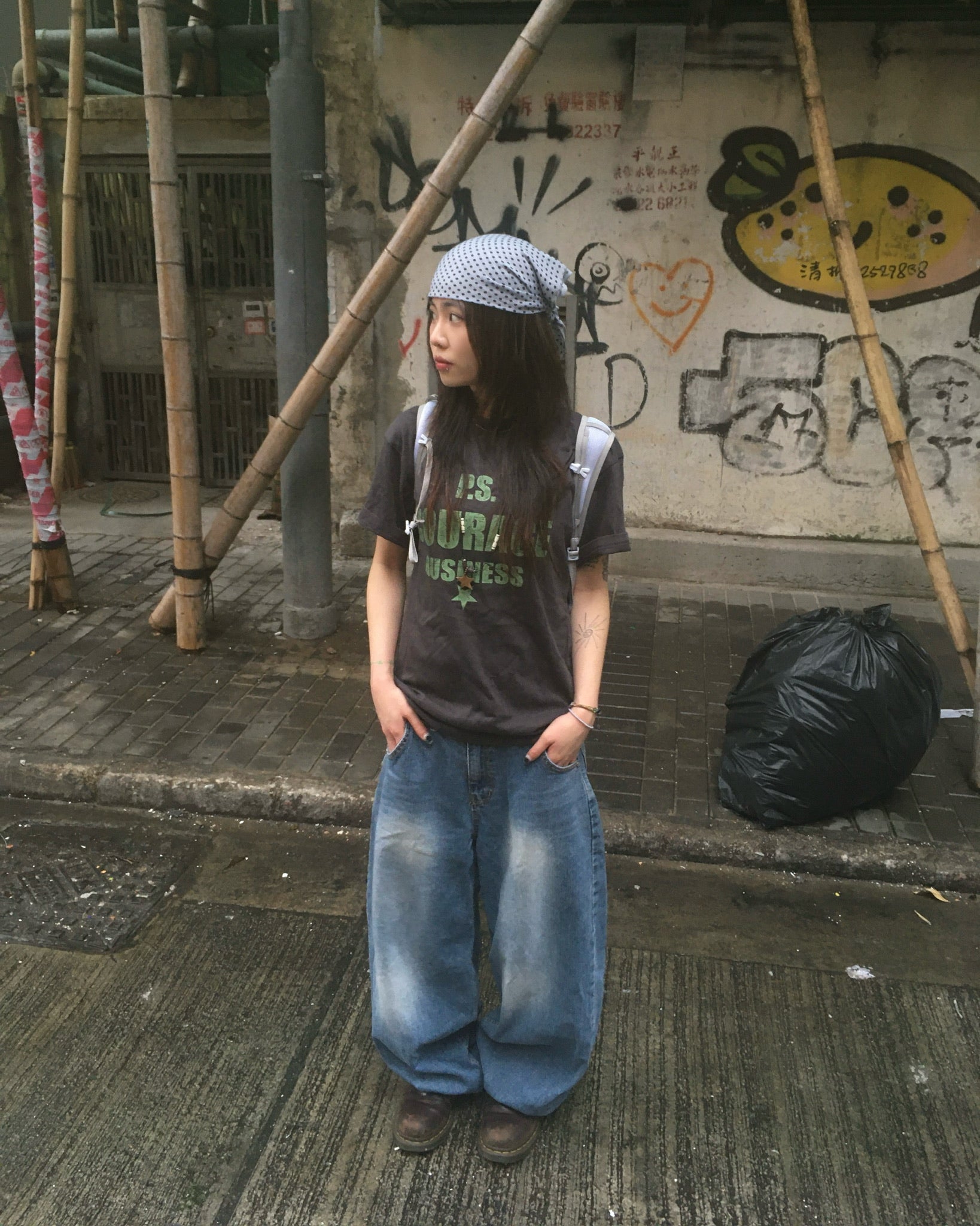 divi washed wide jeans (blue)